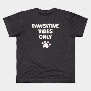 Pawsitive vibes only Cute Cat Kids T-Shirt